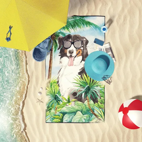Miniatura 2 de Caroline's Treasures CK3025TWL3060 - Toalla de playa de gran tamaño, manta de playa, piscina, artículos esenciales de playa, yoga, toalla de baño