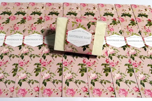 Miniatura 12 de Cinta de papel de envoltura para barra de jabón casera 20 piezas (horizontal - rosa claro)