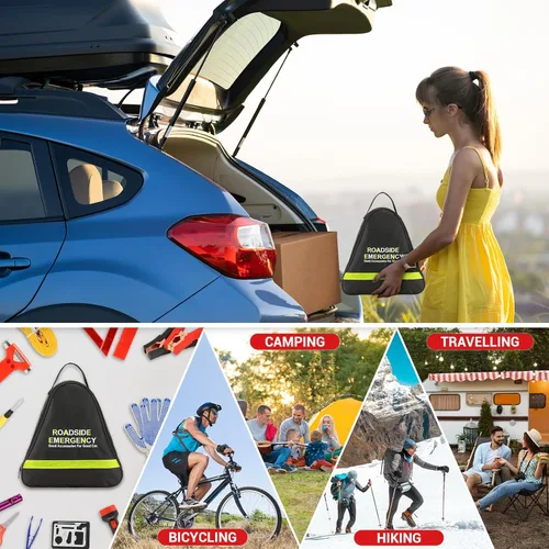 Miniatura 7 de Sailnovo - Kit de emergencia para automóvil de 20 piezas con cables de puente, kit de emergencia de seguridad en carretera para vehículos, camiones