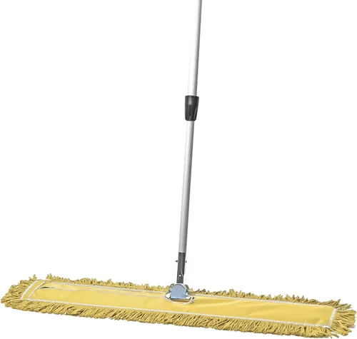 Miniatura 17 de Trapeador de polvo comercial rojo de 48 pulgadas y barredora de piso con mango extensible, trapeador para limpieza de suelos de madera dura