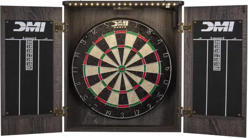 Miniatura 8 de DMI Sports - Juego de dardos en gabinete, incluye iluminación LED u opción de puntuación electrónica