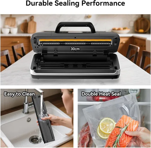 Miniatura 4 de Newise Máquina selladora al vacío de 85 Kpa, regalos de cocina de Navidad, 10 en 1, ahorrador de alimentos completamente automático con mango