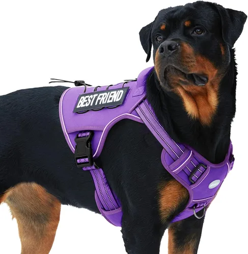 Miniatura 25 de Auroth - Arnés táctico para perros pequeños y medianos, sin tirones, arnés ajustable para mascotas, reflectante, K9, entrenamiento, trabajo, de Gris