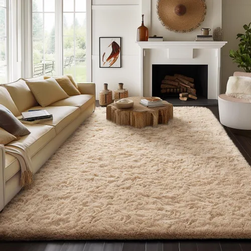Miniatura 195 de Ophanie Alfombra Verde de Césped, Alfombras de Área para Dormitorio, Alfombra Shag Esponjosa de 4x6 pies, Suave Peluda Afelpada Linda para Niños 7