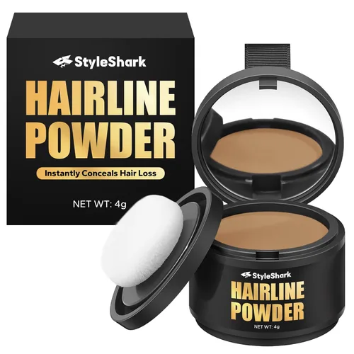 Miniatura 13 de Polvo de línea capilar – a prueba de manchas para cabello fino, color a prueba de sudor para mujeres y hombres (marrón oscuro)