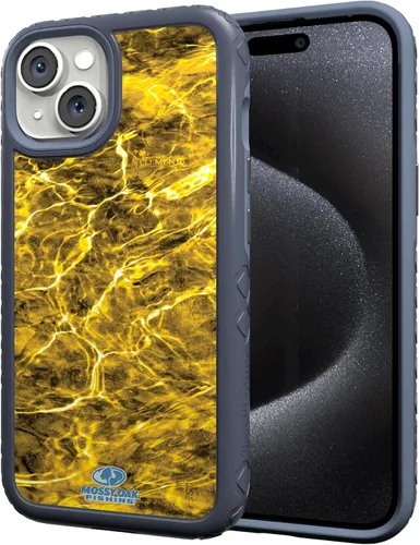 Miniatura 45 de cellhelmet Mossy Oak Agua Yellowfin Funda de doble capa en gris diseñada para iPhone 13 Mini a prueba de golpes y caídas, duradera, como se ve