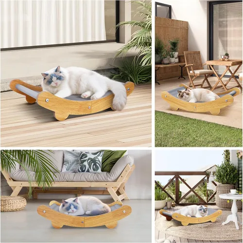 Miniatura 7 de Hamaca refrescante para gatos, alfombrilla de enfriamiento para gatos, almohadilla de gel cómoda para mascotas, silla elevada para interiores