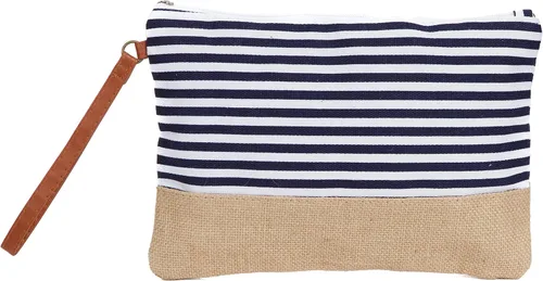 Miniatura 7 de Leisureland Bolsa de cosméticos de dos tonos de lona de algodón maquillaje bolsa de embrague, rojo (Buffalo Plaid Red)
