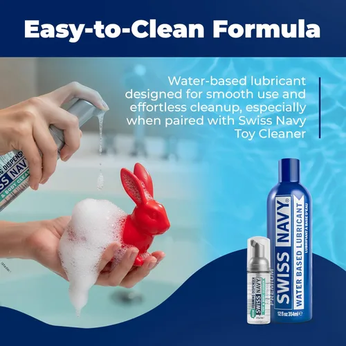 Miniatura 7 de Swiss Navy Lubricante a base de agua de alta calidad, 12 onzas, gel lubricante para hombres, mujeres y parejas, seguro para juguetes, fórmula que