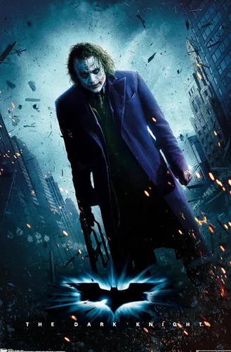 Trends International DC Comics Movie - The Dark Knight - The Joker - Póster de pared de una hoja, 14.725 x 22.375 pulgadas, versión premium sin marco