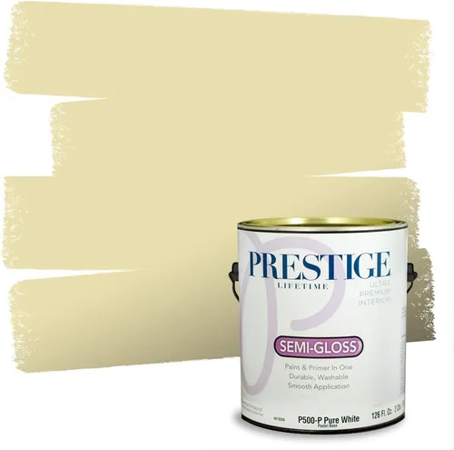 Miniatura 120 de PRESTIGE Paints Exterior Paint and Primer In One, 1-Gallon, Satin, Comparable Match of Benjamin Moore* Royal Linen* 931BM-PCM