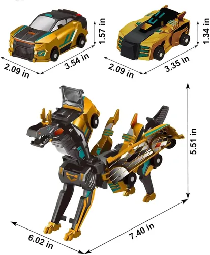 Miniatura 6 de Juguete de dinosaurio transformador de colisión, autos magnéticos 2 en 1 que se transforman en dinosaurios, sin baterías, juguetes de viaje Azul