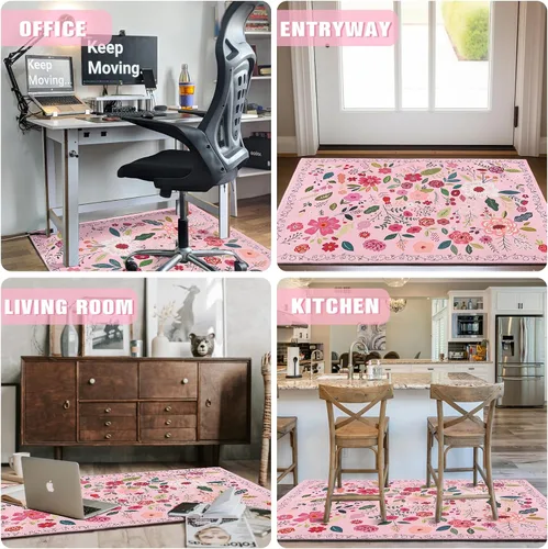 Miniatura 7 de Alfombrilla para Silla de Oficina para Piso de Madera Dura 91,4 x 122 cm, Alfombras de Oficina para Sillas con Ruedas, Protector Antideslizante Boho