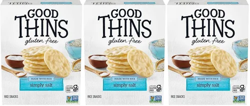 Miniatura 26 de GOOD THINS Snacks de arroz y queso con parmesano y ajo, galletas sin gluten, galletas a granel, 6 cajas de 3.5 onzas