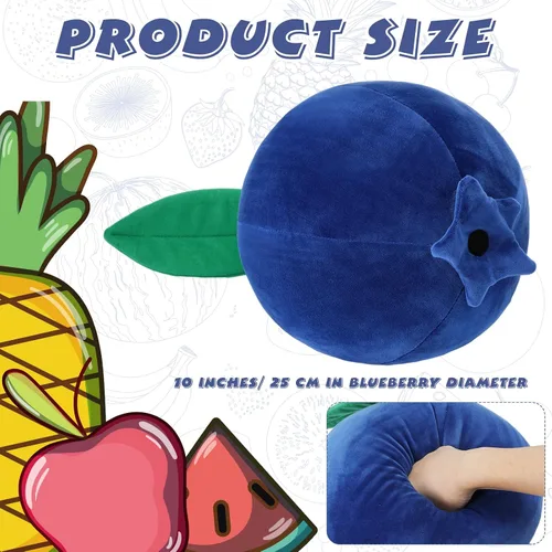 Miniatura 2 de Beeveer Almohada Decorativa Linda de Felpa de Arándanos Navideña Kawaii Regalos de Frutas Peluches para Abrazar Regalo Almohada Suave Novedosa Cojín