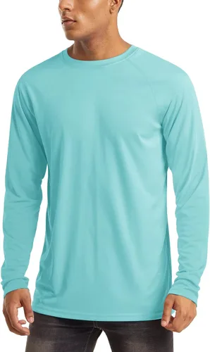 Miniatura 71 de MAGCOMSEN Camisas de manga larga para hombre, protección solar UPF 50+, camisetas atléticas para senderismo, correr, entrenamiento, protección
