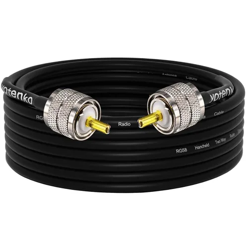 Miniatura 16 de Cable de puente PL259 de 1 pie - Cable coaxial RG58 de 15 pulgadas corto 50 ohmios coaxial para medidor SWR radio de radioaficionado radio CB