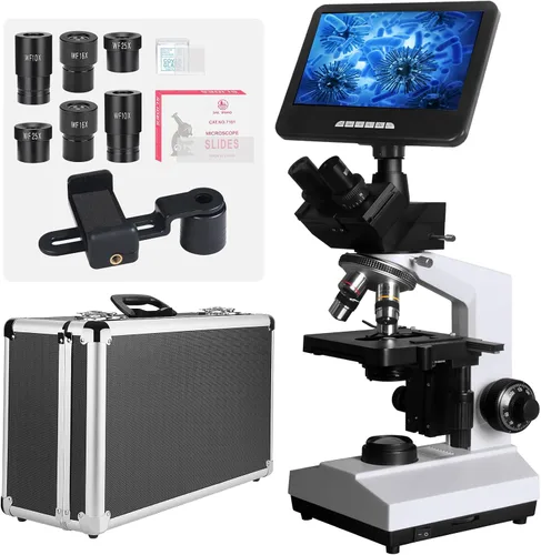 Miniatura 9 de Infinity-Corrected Polarizing Metallurgical EPI Reflected Illumination Vabiooth Trinocular Microscope 50X-500X Mag, cámara 4K con software