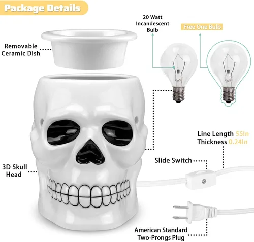 Miniatura 5 de STAR MOON - Calentador de cerámica eléctrico para derretir cera, quemador de cera aromatizante, cubos de cera perfumados, sin llama, sin humo, sin