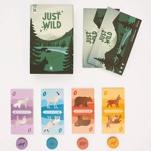 Miniatura 4 de Helvetiq Just Wild - Juego de cartas - Lucha por la supervivencia y el territorio en el reino animal. Divertido juego familiar educativo para niños