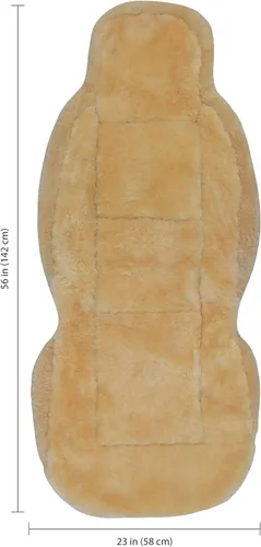 Miniatura 3 de Eurow funda para asiento de auto de piel de merino de oveja australiana, ajuste universal para la mayoría de vehículos, fresca en verano y cálida