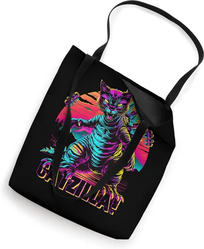 Miniatura 2 de Streetwear Synthwave 80s 90s Catzilla Cat Japanese teen Tote Bag