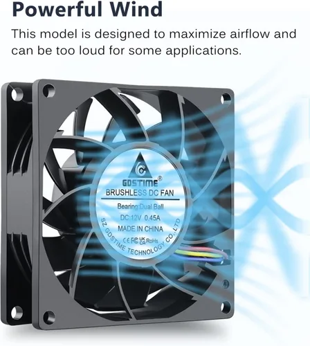 Miniatura 3 de GDSTIME Ventilador PWM de 3.150 in x 0.984 in de 4 pines, alta velocidad 12V 3.150x315.945 in de presión estática PC CPU Cooler Ventilador