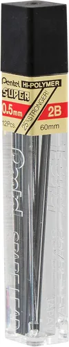 Miniatura 4 de Pentel® Cables Super Hi-Polymer®, 0.020 in, 2B, 12 cables por tubo, paquete de 3 tubos
