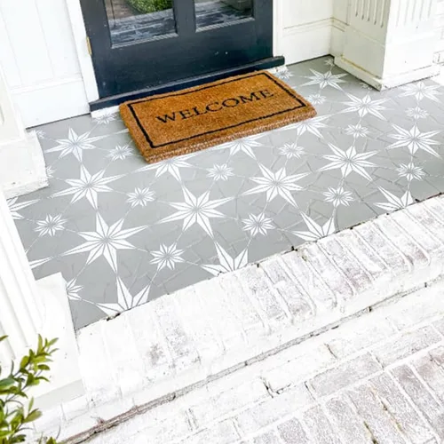 Miniatura 3 de 4 plantillas de azulejos reutilizables de 8 x 8 pulgadas, plantillas de concreto para patio, plantillas de piso para pintar pisos, plantillas