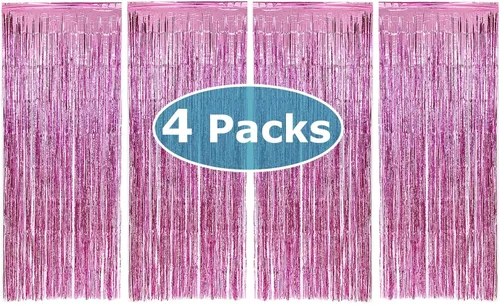 Miniatura 21 de Allgala 4PK Metálico Oropel-Fiesta Foto Telón Cortinas Puerta Franja Decoración-Turquesa-BD52312