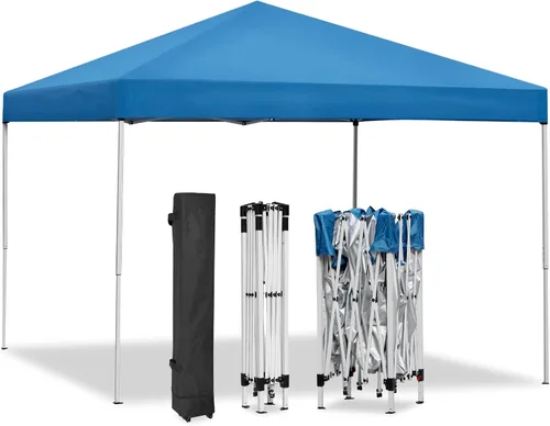 ZENY - Tienda de campaña emergente de 10 x 10 pies, toldo ajustable de patas rectas, refugio instantáneo de fácil montaje para patio al aire libre