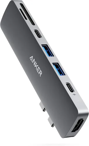 (Used) Anker USB C Hub para MacBook, adaptador USB C a C 7 en 2, compatible con puerto Thunderbolt 3, entrega de energía de 100 W, HDMI 4K, USBC y 2