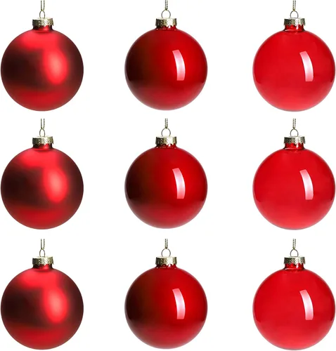 Miniatura 11 de DN DECONATION Bolas de Navidad de cristal marrón, juego de 9, bolas de Navidad colgantes de 3 pies para decoración del árbol de Navidad, regalo
