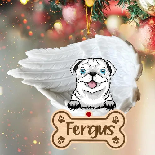 Miniatura 92 de Adorno de perro afgano de 1 ángel, adorno acrílico 2D personalizado conmemorativo para perros, regalo por pérdida de mascotas, regalo