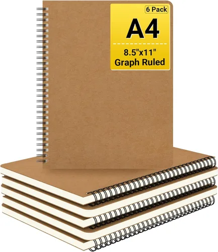 Miniatura 12 de EUSOAR Cuaderno en espiral en blanco de tapa dura, B5, 6 paquetes de 7.3 x 10.2 pulgadas, cuadernos de escritura de viaje, bloc de notas de notas