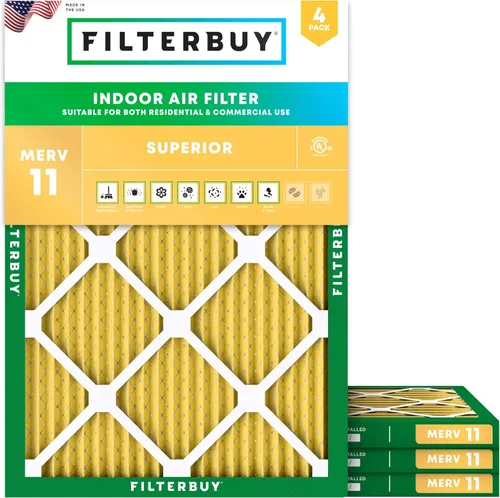 Miniatura 10 de Filterbuy Filtro de aire 18 x 20 x 1 pulgadas MERV 11 Defensa Superior contra Mascotas y Alergias (paquete de 4), Filtros de Reemplazo