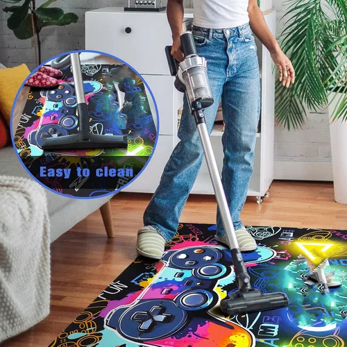 Miniatura 6 de Tapete para silla de juegos para suelo de madera dura, 36 x 48 pulgadas, resistente para sillas rodantes debajo del juego, decoración de Multi