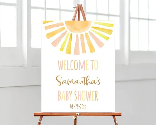 Miniatura 13 de Generic Greenery - Letrero personalizado para baby shower, 12 x 18 pulgadas, plástico, resistente a la intemperie y a la decoloración, letrero