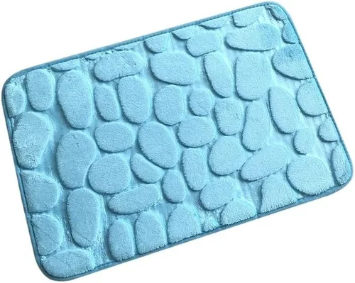 Alfombra de Baño con Relieve De Adoquines, Felpudo Antideslizante, Para Lavabo De Bañera, Suelo Lateral, Almohadilla De Espuma Viscoelástica, Para