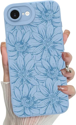 Miniatura 54 de MZELQ Funda para iPhone 17 Pro 2025, diseño de girasoles de silicona, flores florales, protección de cámara, funda delgada y suave para teléfono