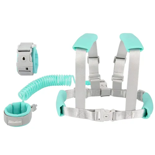 Blisstime - Arnés de seguridad para bebé con cerradura, arnés para caminar con cerradura, con candado, eslabón de muñeca antipérdida para niños