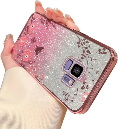 Miniatura 54 de Funda para Note 10, Galaxy Note 10 para mujer, cambio gradual con purpurina, cristal suave, TPU elegante, mariposa, floral, corazón, transparente