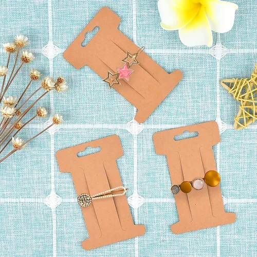 Miniatura 4 de 300 tarjetas de exhibición de pinzas para el cabello, pasadores para el cabello, soporte de exhibición de joyas, cartón de papel rectangular