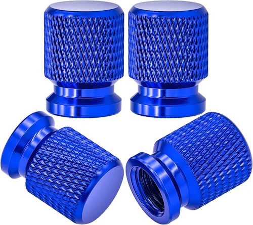 Miniatura 69 de 4 piezas de tapas de válvula de rueda con estilo púas, cubiertas universales de válvula de rueda de aleación de aluminio a prueba de polvo