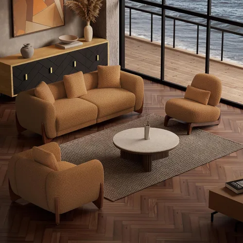 Miniatura 13 de Morden Fort Juego de Sofá Boucle de 2 Piezas, Conjunto de Sofás Tapizados Modernos Duraderos Cómodos Boucle Aptos para Mascotas, Silla sin Brazos