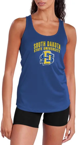Miniatura 245 de Camiseta deportiva sin mangas oficial de NCAA Collegiate para mujer, con espalda cruzada, colección con logotipo primario