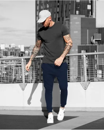 Miniatura 5 de Renaowin Pantalones deportivos para hombre, ligeros, ajustados, con cordón en la cintura, con bolsillos, para entrenamiento, correr, gimnasio, a