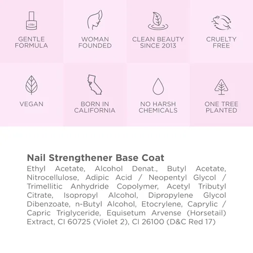 Miniatura 6 de Cote Beauty - Capa base fortalecedora de uñas, suaviza las uñas con extracto de cola de caballo, vegano, libre de crueldad, capa base fortalecedora