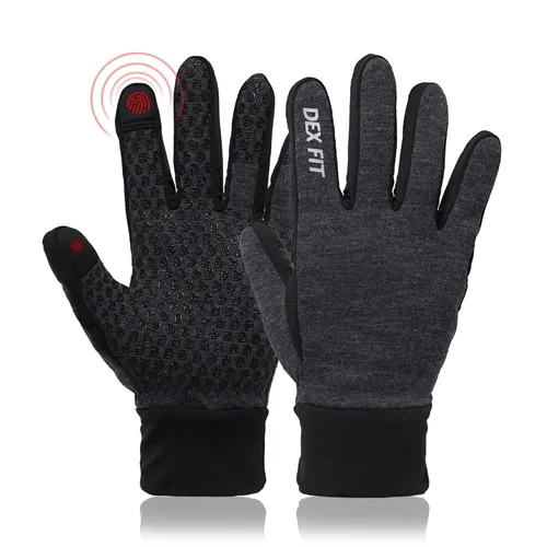 Miniatura 6 de Guantes de invierno cálidos DEX FIT LG201 con forro de vellón térmico, ideales para correr, hacer senderismo o ciclismo al aire libre en climas Negro