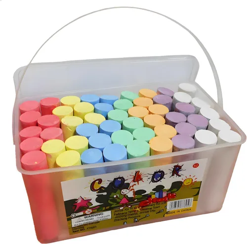 J-hong Juego de tiza lavable para acera, 52 piezas, 7 colores, tiza jumbo para niños y adultos, pintura en pizarra de aula o patio de juegos al aire